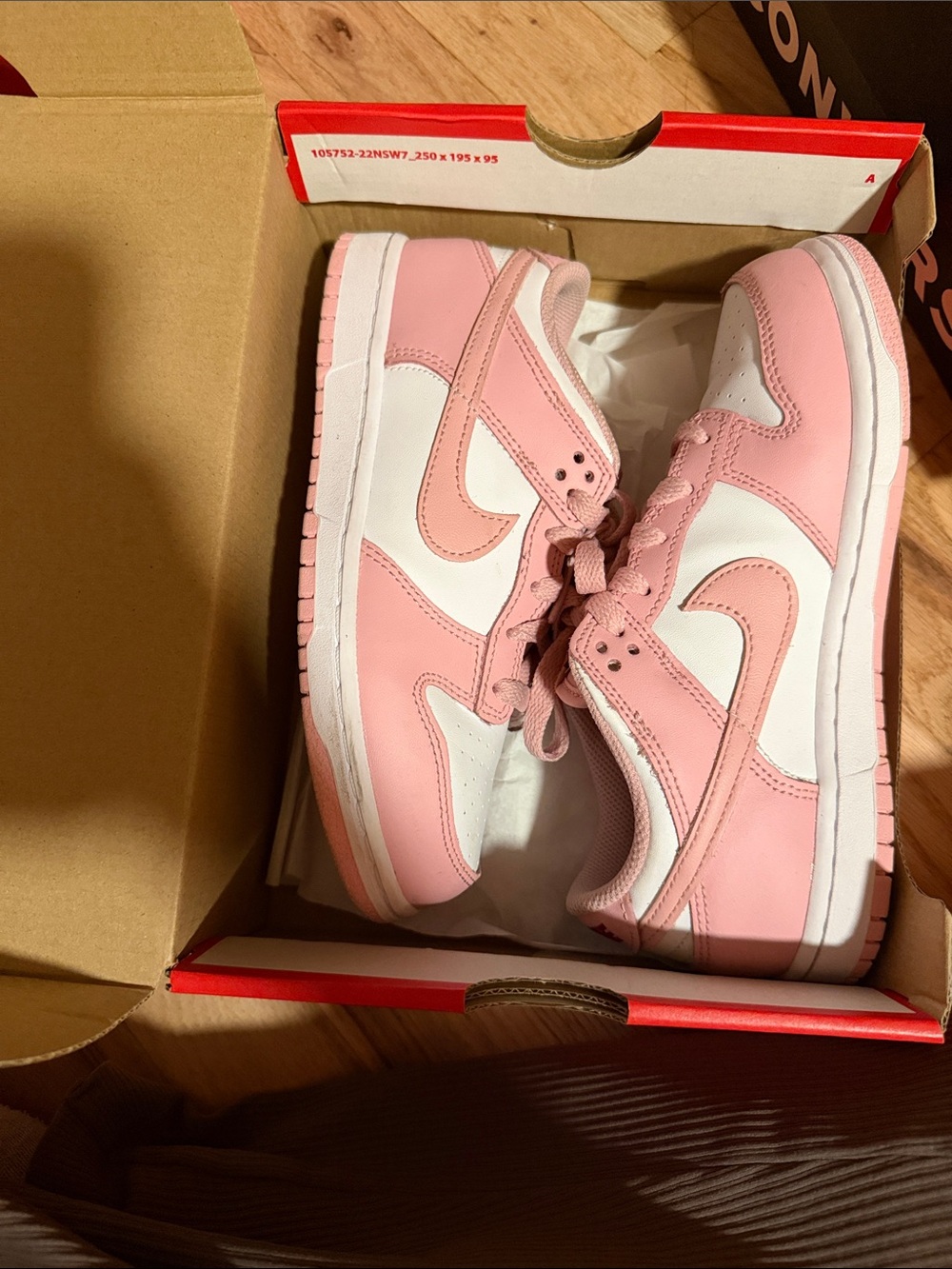 Nike Pink and White Low-Top Sneakers